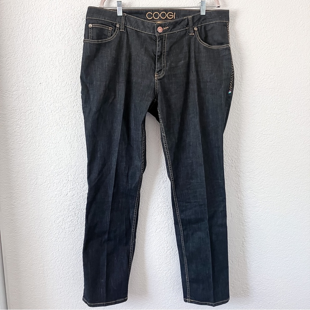 Coogi Authentic Australian Denim Beaded Rhinestone Straight Leg Dark Wash